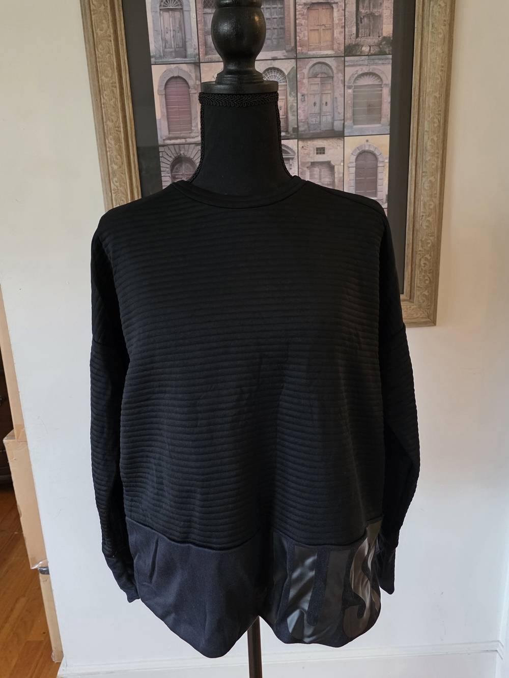 Women''s Black Casual Crewneck Sweater